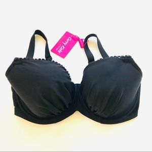 NWT Curvy Kate Swim Bikini Top 30FF Black